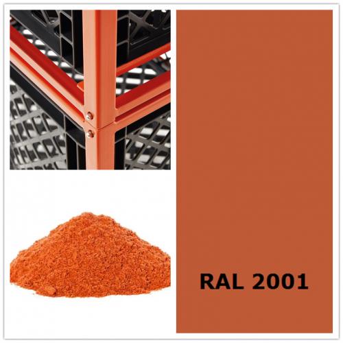 RAL 2001  Red Orange epoxy polyester powder coating color 